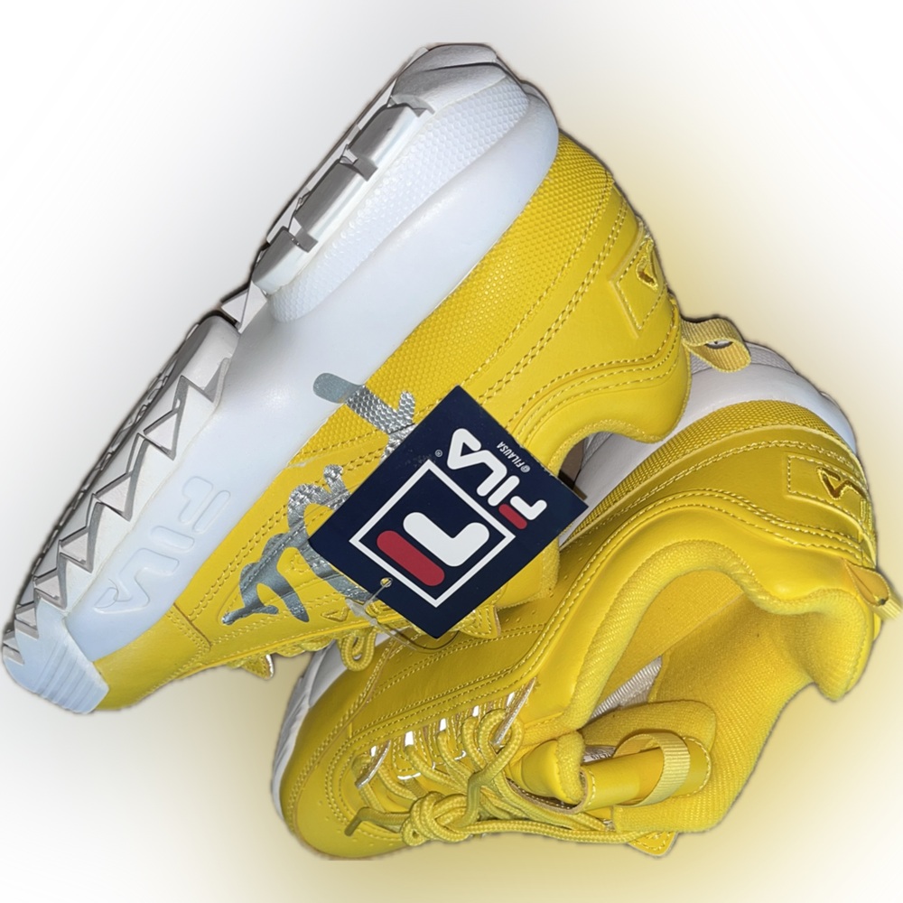 Fila Kids Yellow & White Chunky Sneakers size 6 women 7.5